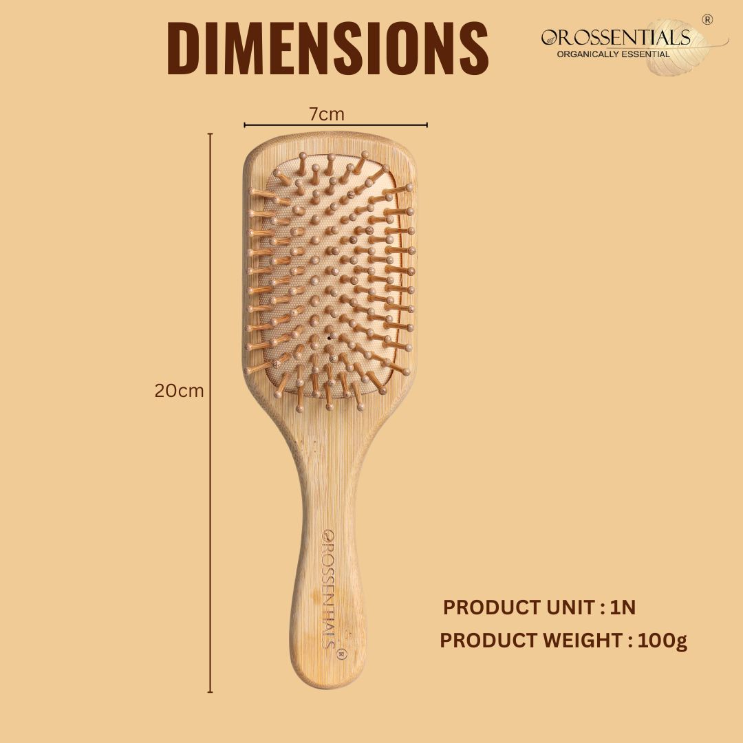 OROSSENTIALS wooden hair brush rectangle small ORO-012