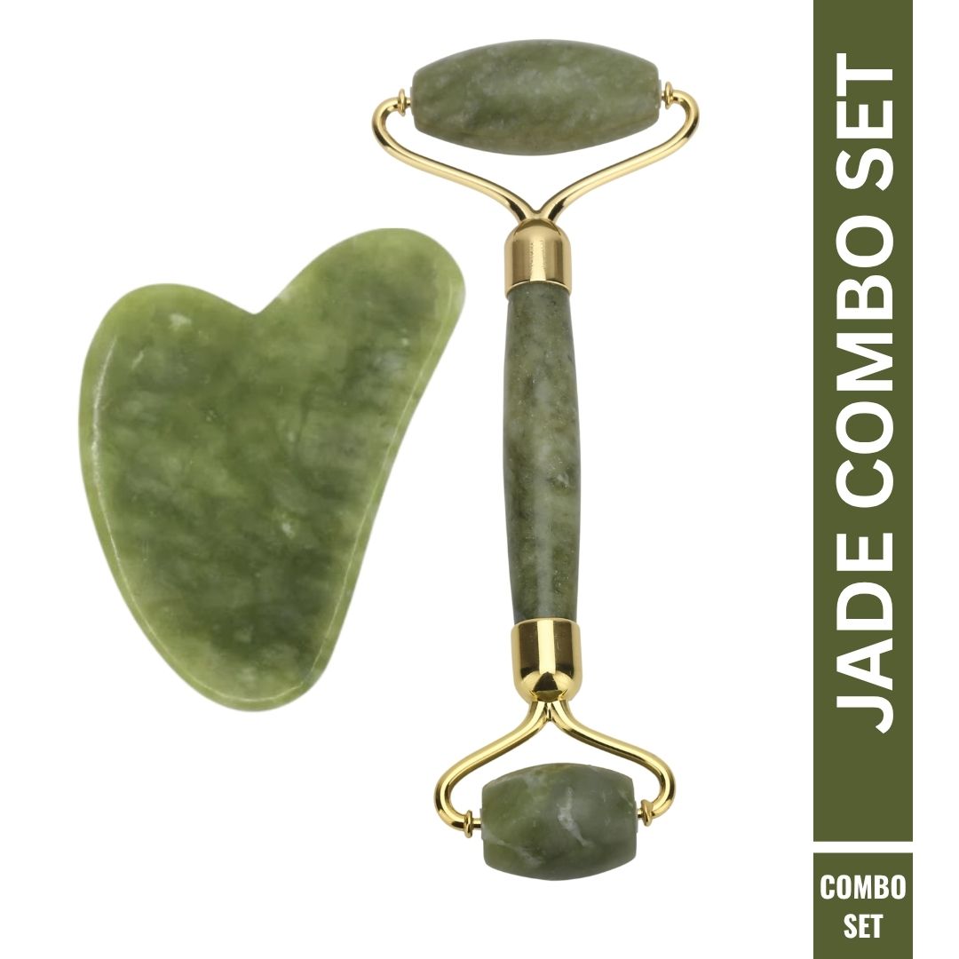 OROSSENTIALS Face Massage Jade Roller And Gua Sha Set (ORO-031)