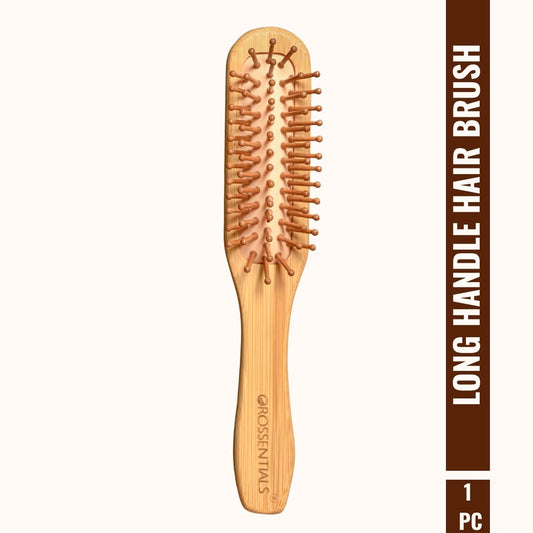 OROSSENTIALS Bamboo Bristle Wooden Long Handle Hair Brush For Women (ORO-048)