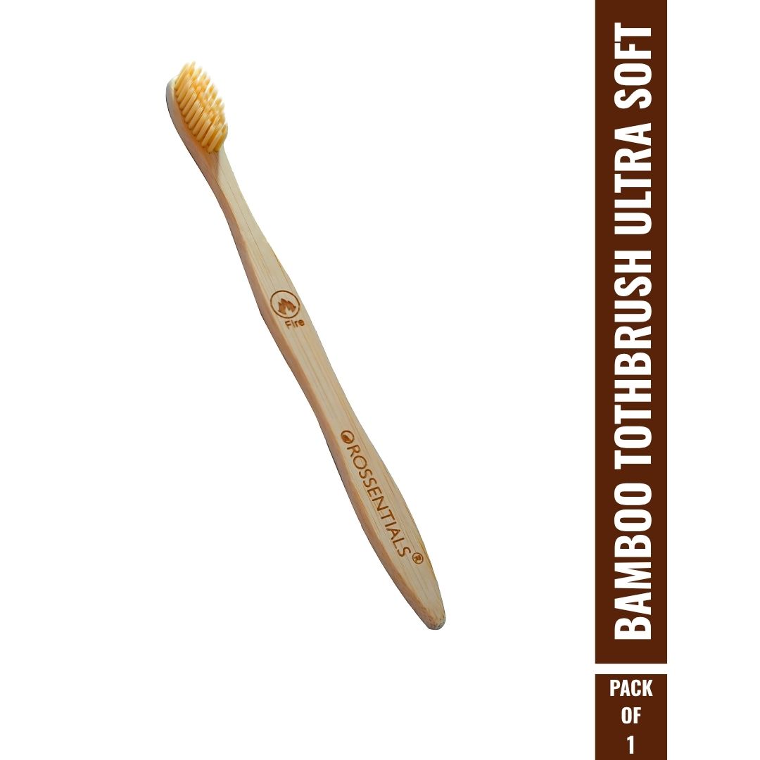 OROSSENTIALS Oral Care Bamboo Toothbrush with Ultra Soft Bristle (1pcs)