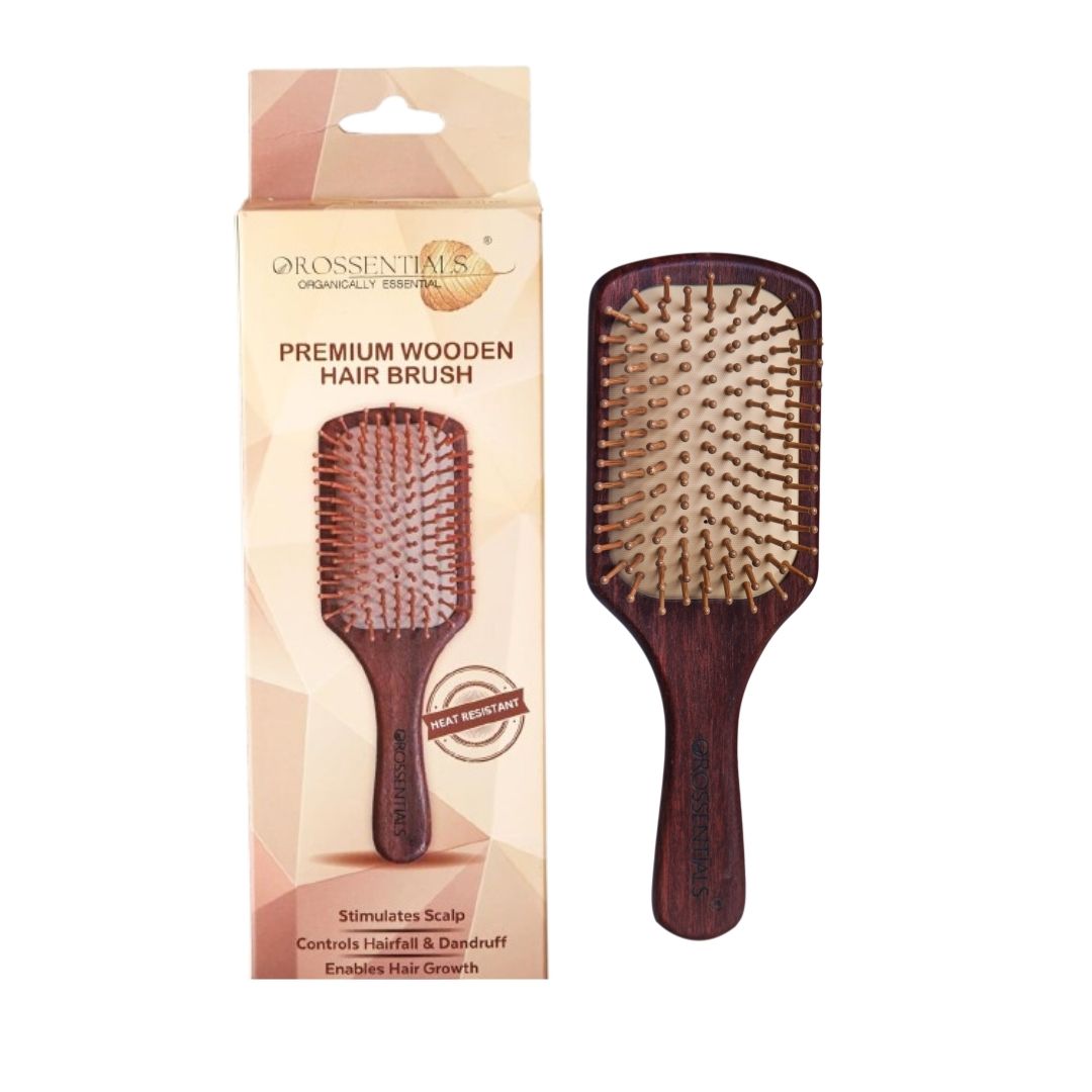 OROSSENTIALS premium wooden hair brush (dark wood) ORO-017