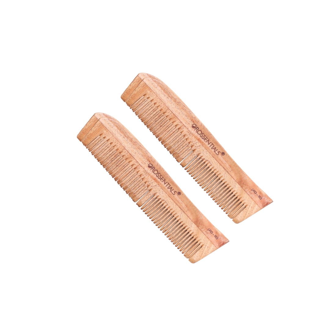 Neem Wooden Comb 2 In 1 Model (Set Of 2)