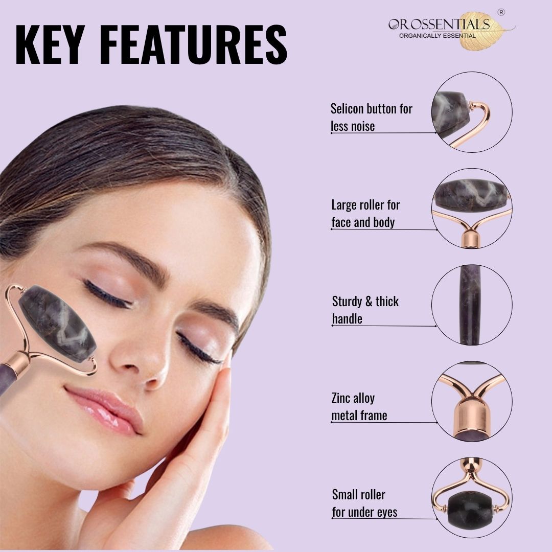 OROSSENTIALS Amethyst Roller Face Massager Face Roller | Amethyst Face Roller (ORO-029)