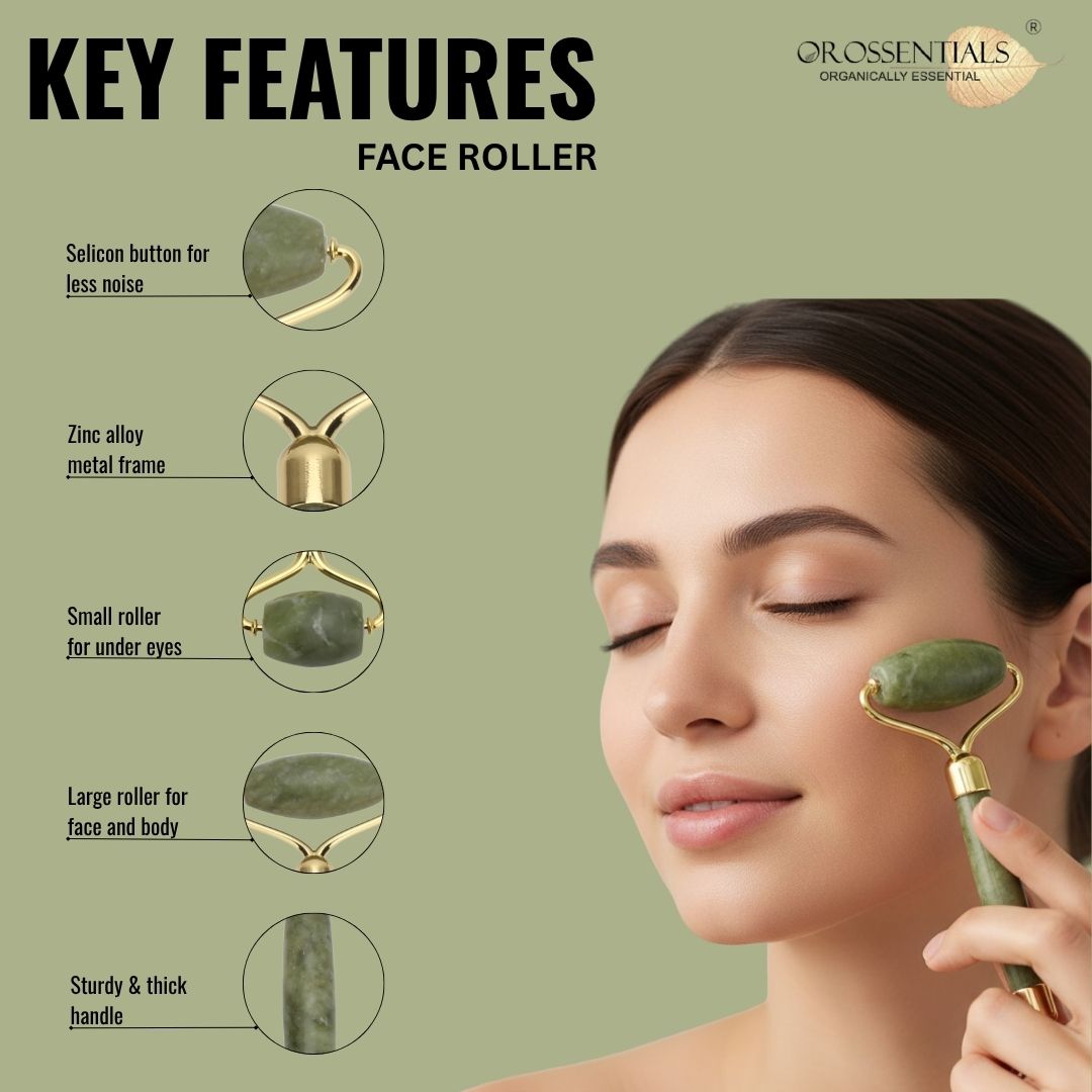 OROSSENTIALS Face Massage Jade Roller And Gua Sha Set (ORO-031)