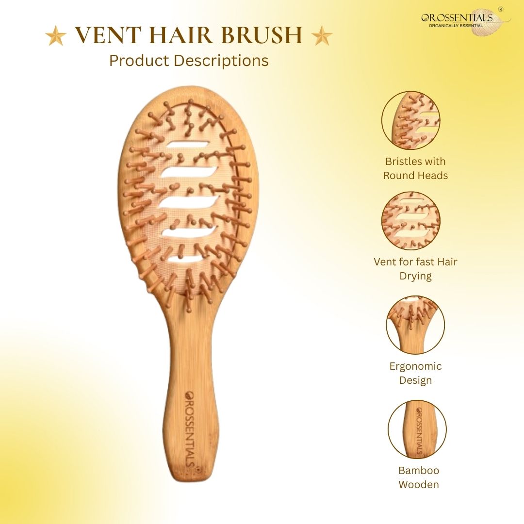 OROSSENTIALS Bamboo Wooden Vent Hair Brush (ORO-049)