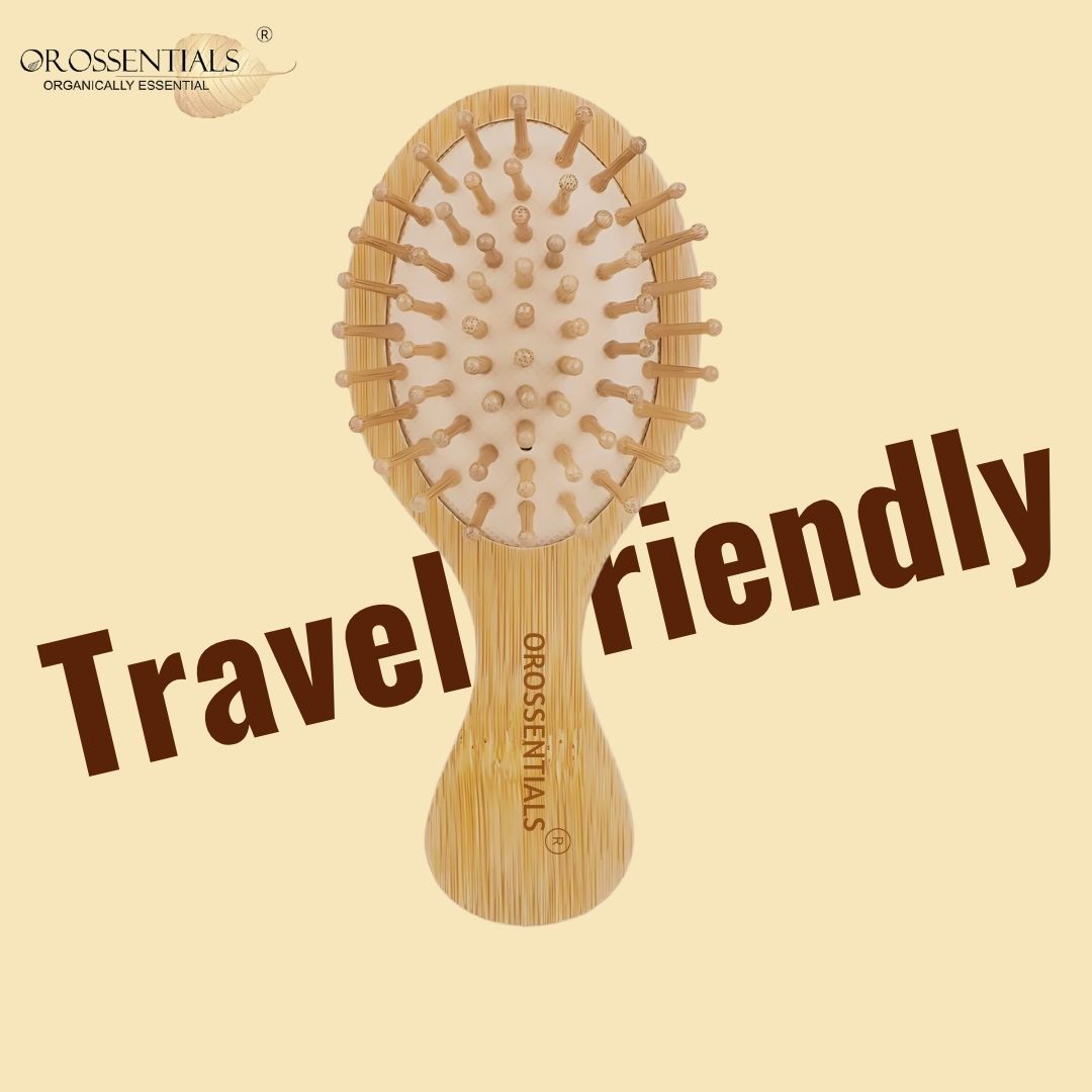 OROSSENTIALS Bamboo Hair Brush with Bamboo Bristle Travel Friendly (ORO-015)