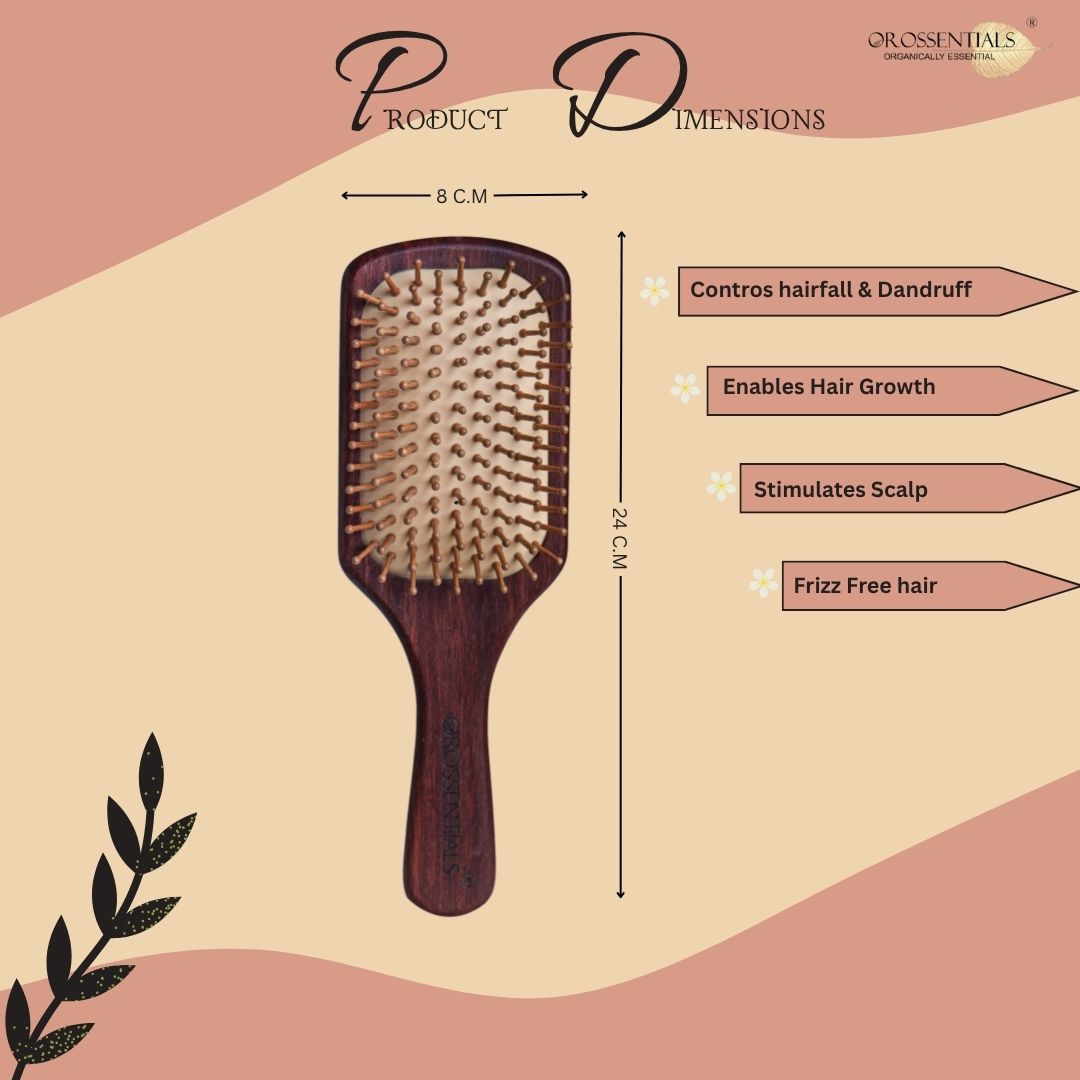 OROSSENTIALS premium wooden hair brush (dark wood) ORO-017