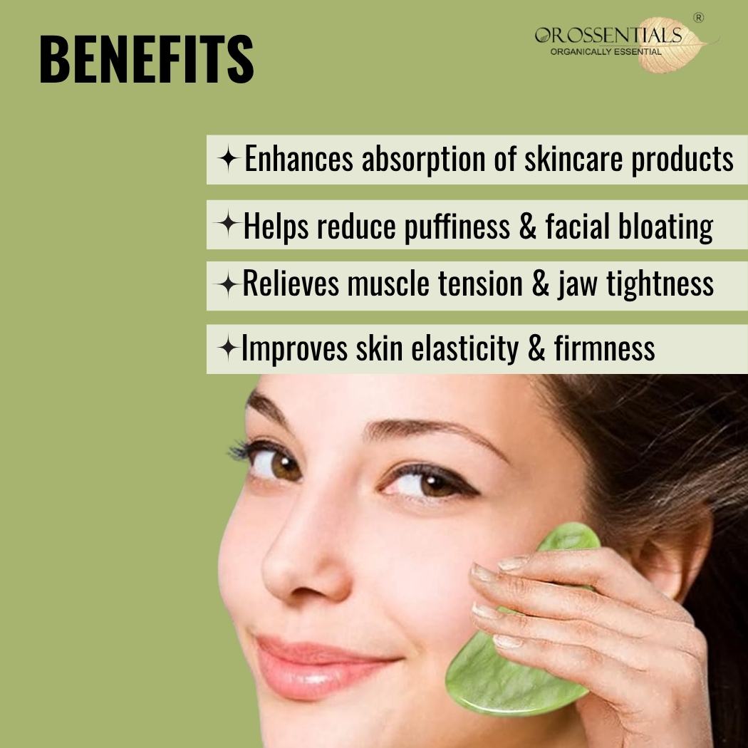 OROSSENTIALS Jade Gua Sha Stone Face Massager (ORO-026)