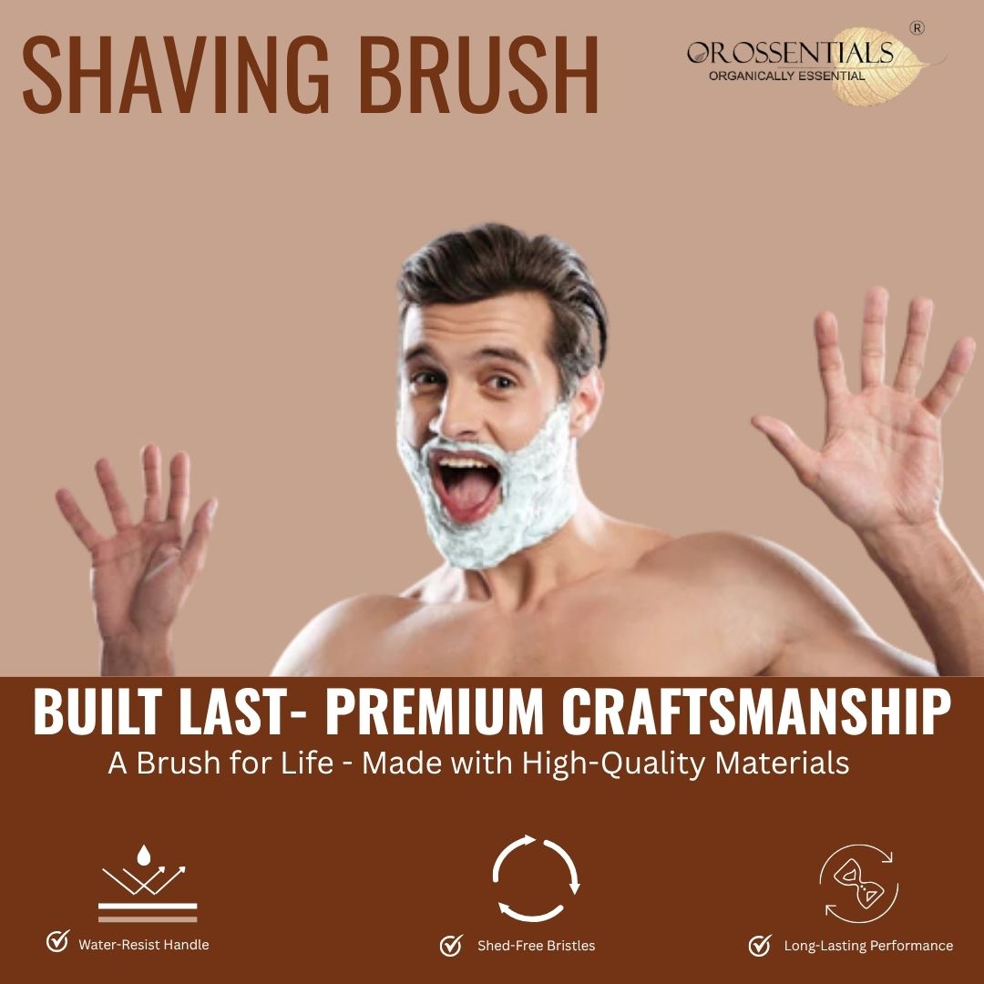 OROSSENTIALS Wooden Shaving Brush For Men (ORO-021)