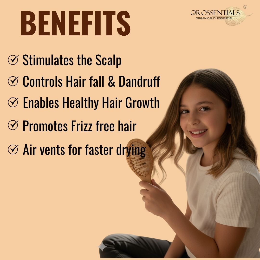 OROSSENTIALS Bamboo Wooden Vent Hair Brush (ORO-049)