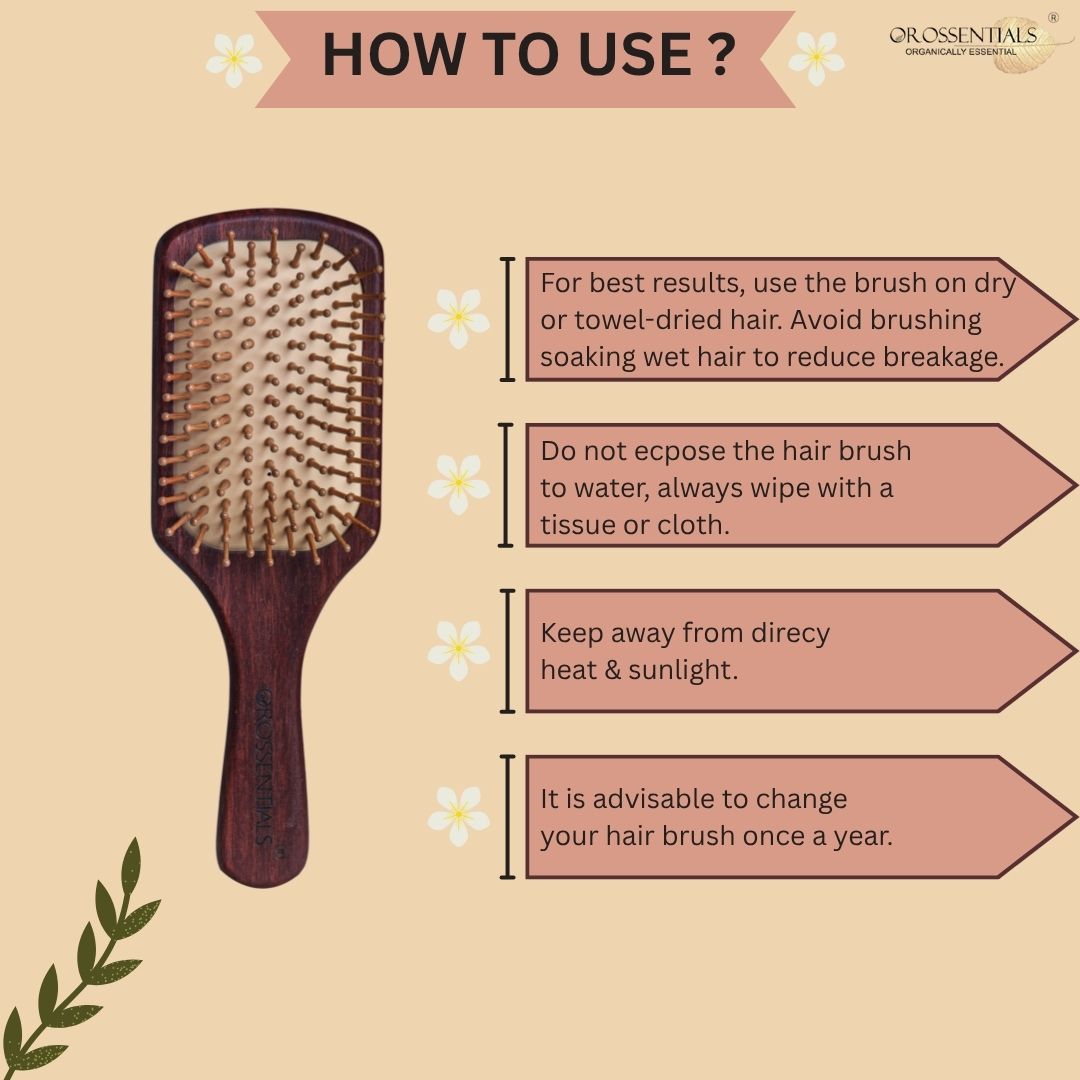 OROSSENTIALS premium wooden hair brush (dark wood) ORO-017