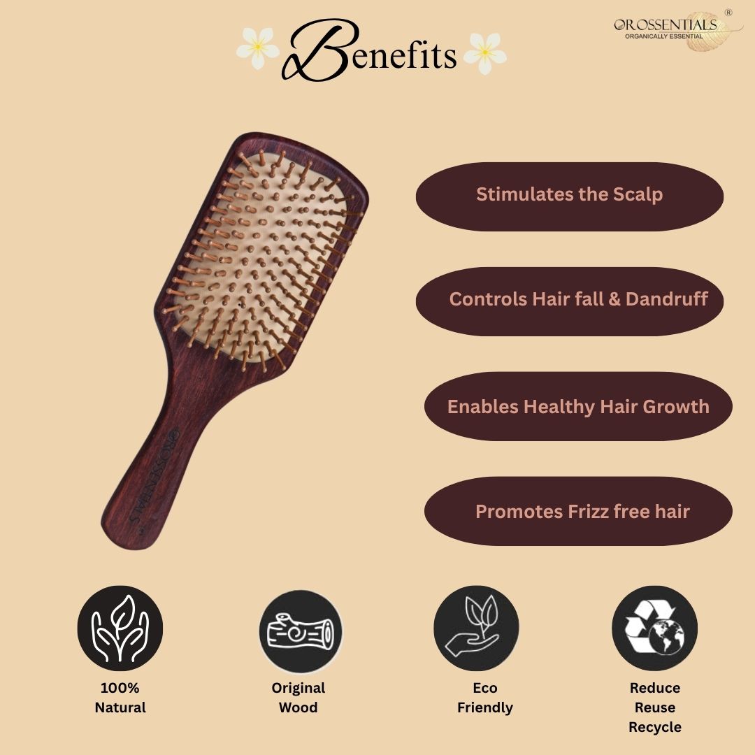 OROSSENTIALS premium wooden hair brush (dark wood) ORO-017