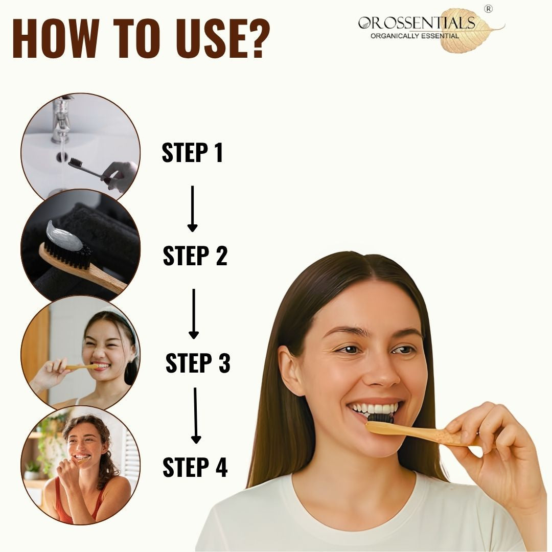 OROSSENTIALS Oral Care Bamboo Toothbrush with Soft Bristle (1pcs)