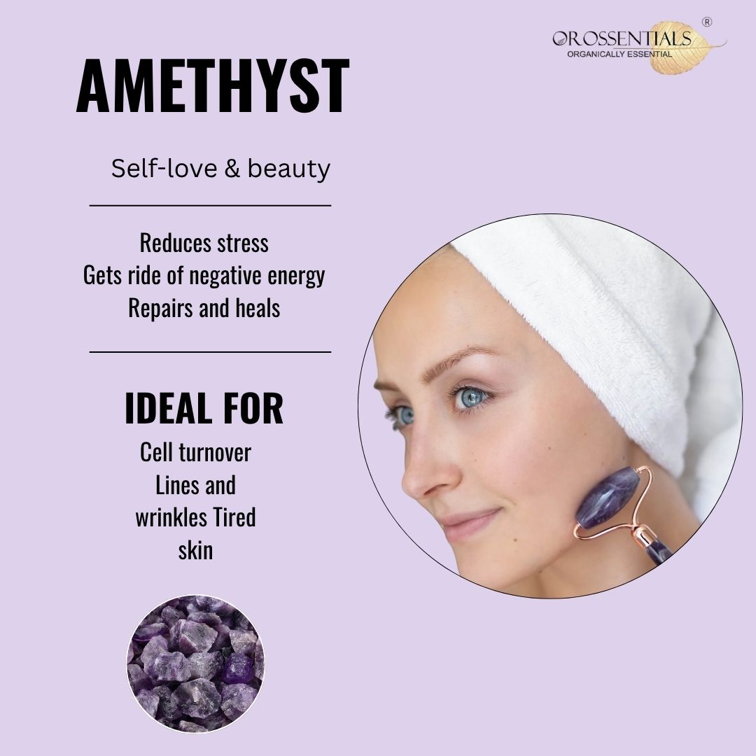OROSSENTIALS Amethyst Roller Face Massager Face Roller | Amethyst Face Roller (ORO-029)