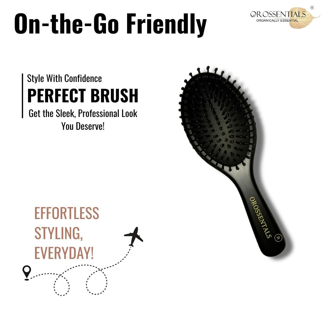 Orossentials Wooden Luxe Black Hair Brush (ORO-058)