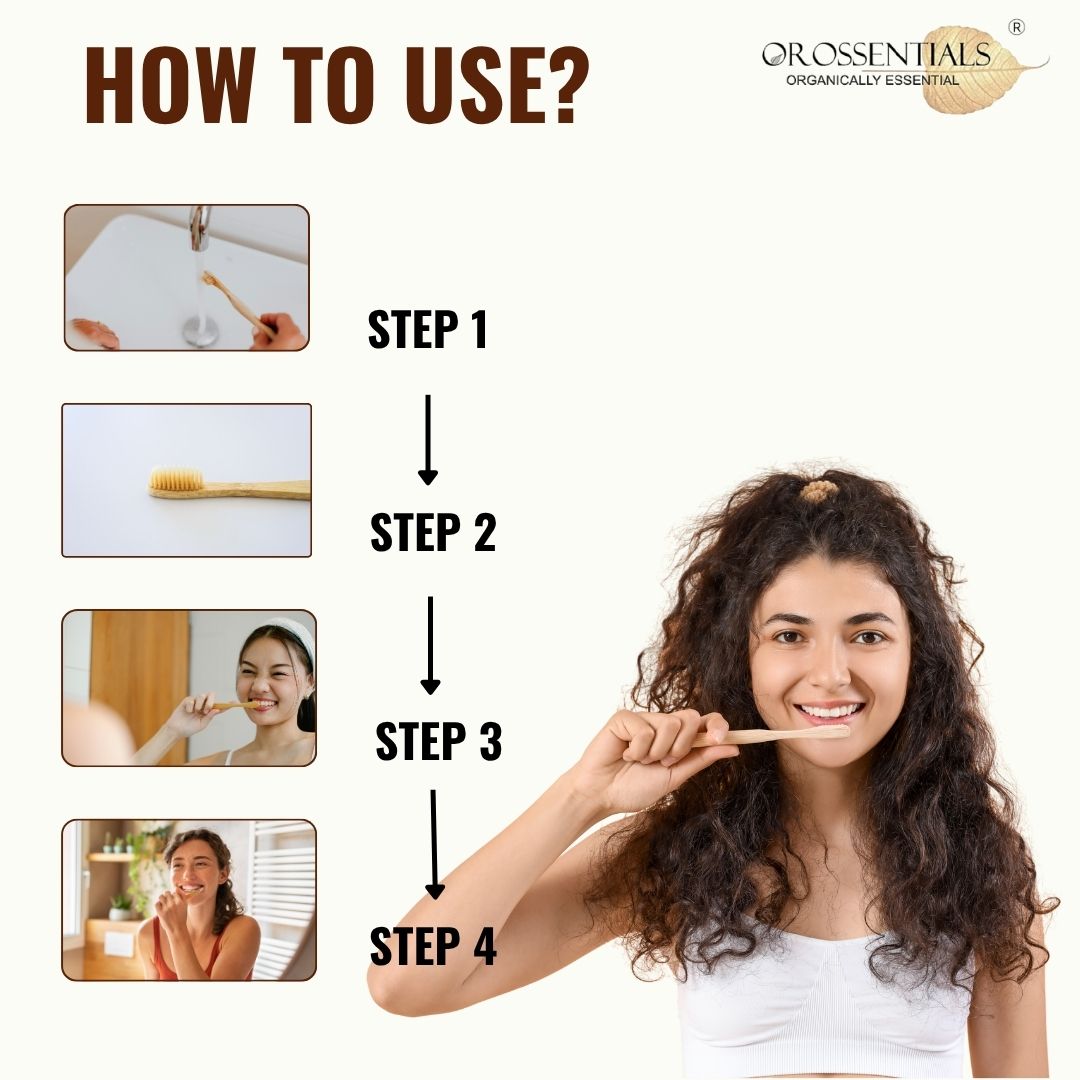 OROSSENTIALS Oral Care Bamboo Toothbrush with Ultra Soft Bristle (1pcs)