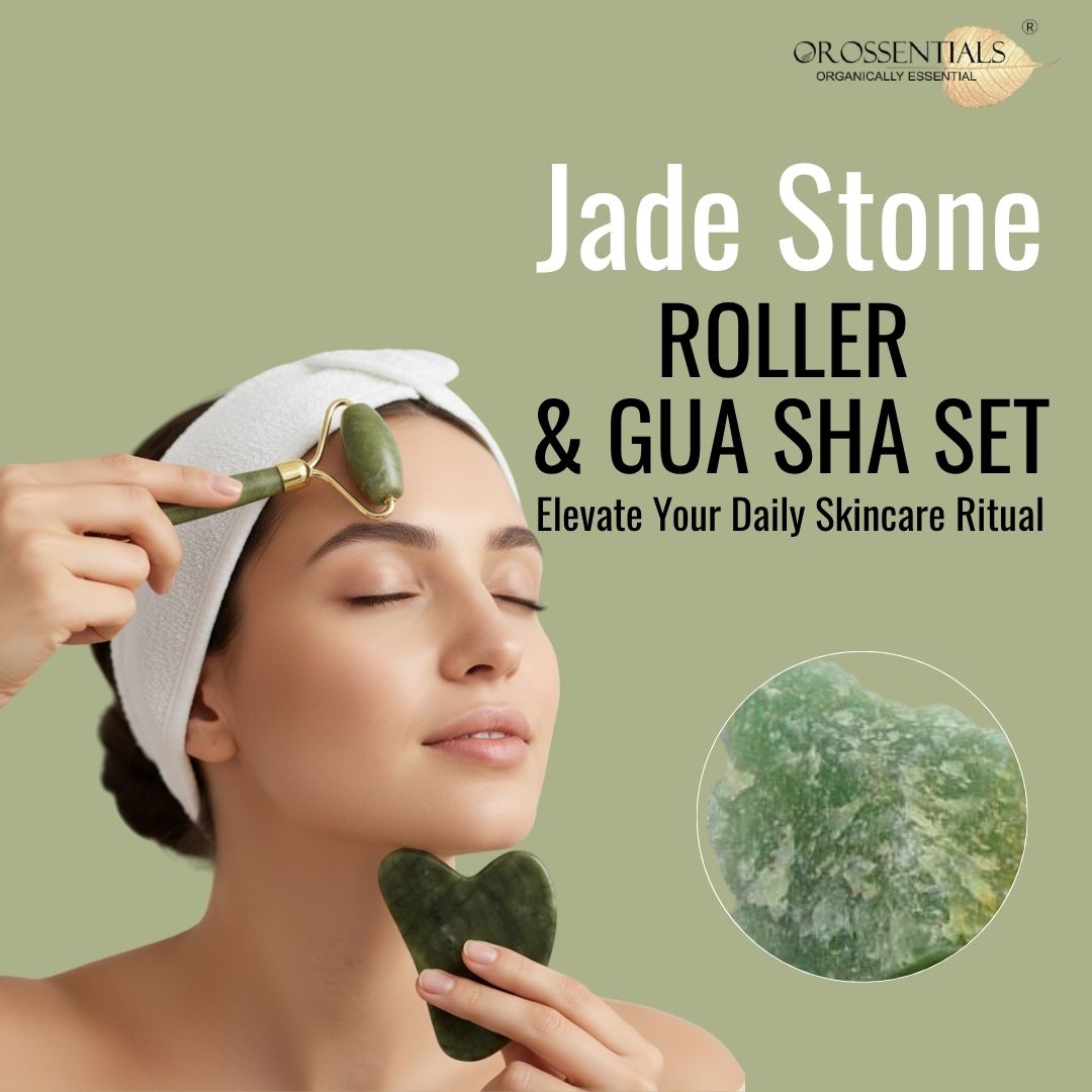 OROSSENTIALS Face Massage Jade Roller And Gua Sha Set (ORO-031)