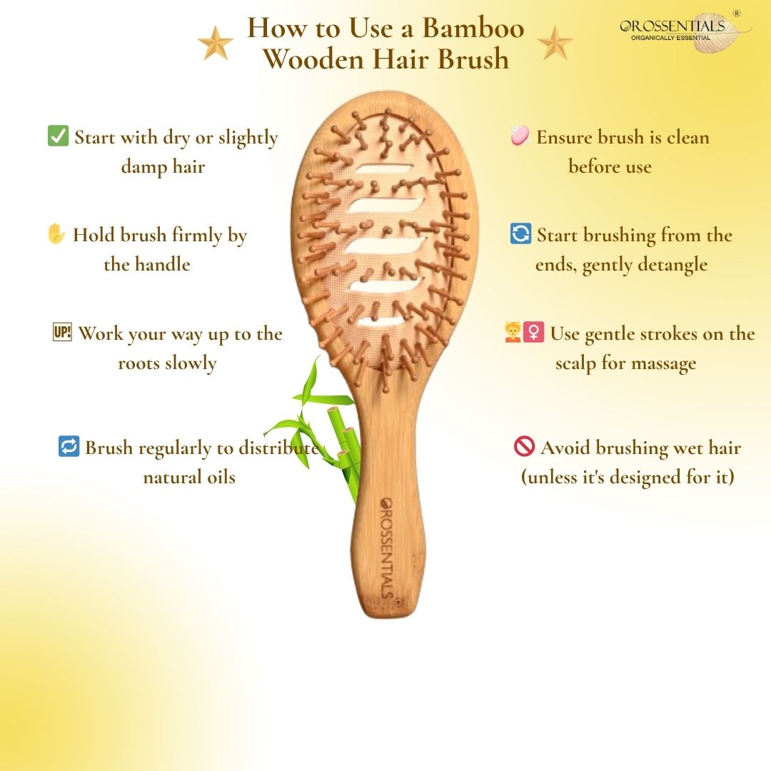 OROSSENTIALS Bamboo Wooden Vent Hair Brush (ORO-049)