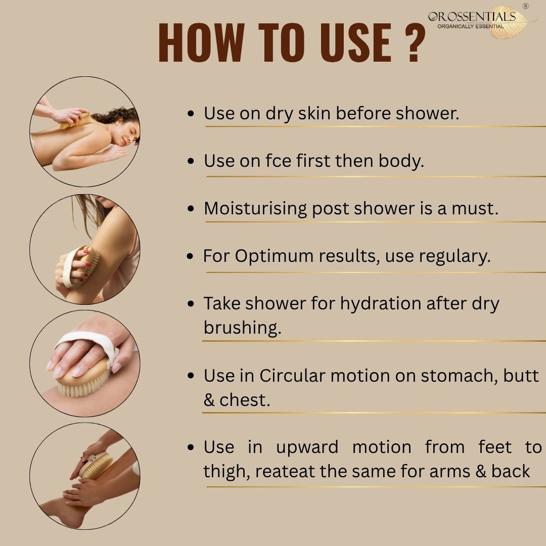 OROSSENTIALS Wooden Dry Body Brush - Premium (ORO-23)