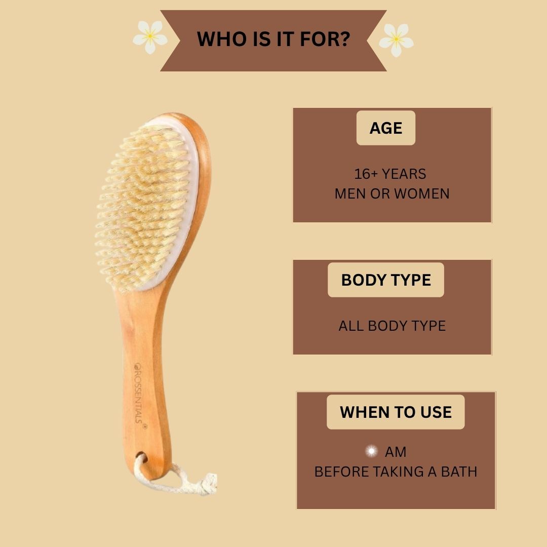 Wooden Dry Body Brush With Handle (ORO-022)