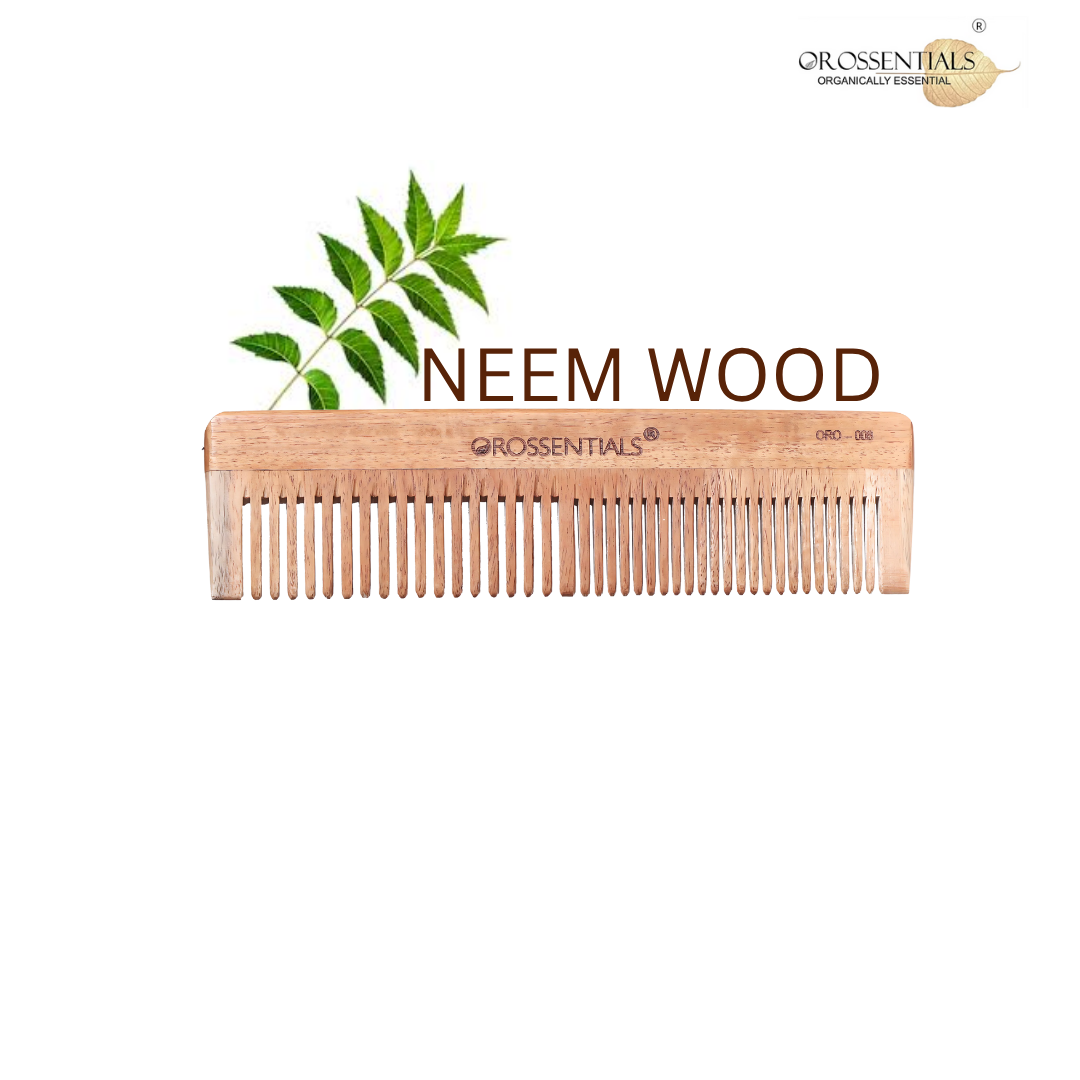 OROSSENTIALS Neem Wooden Comb-Two In One Straight (ORO-008)