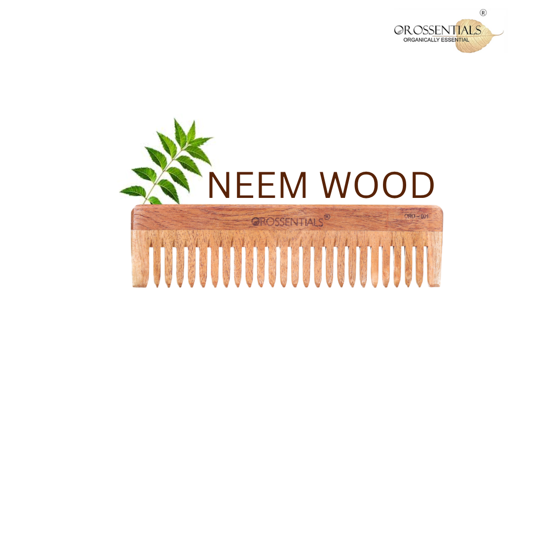 OROSSENTIALS Organic Wide Teeth wooden comb 100% Natural (ORO-001)