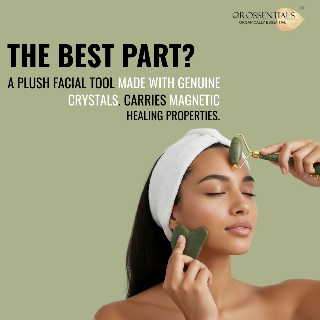 OROSSENTIALS Face Massage Jade Roller And Gua Sha Set (ORO-031)
