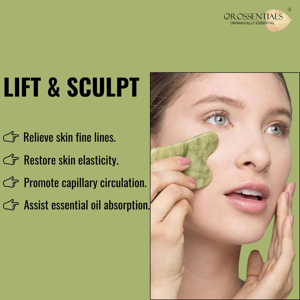 OROSSENTIALS Jade Gua Sha Stone Face Massager (ORO-026)