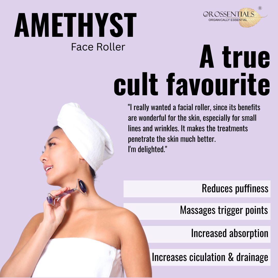 OROSSENTIALS Amethyst Roller Face Massager Face Roller | Amethyst Face Roller (ORO-029)
