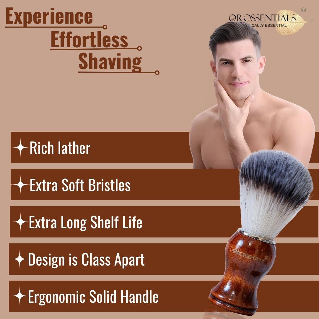 OROSSENTIALS Wooden Shaving Brush For Men (ORO-021)