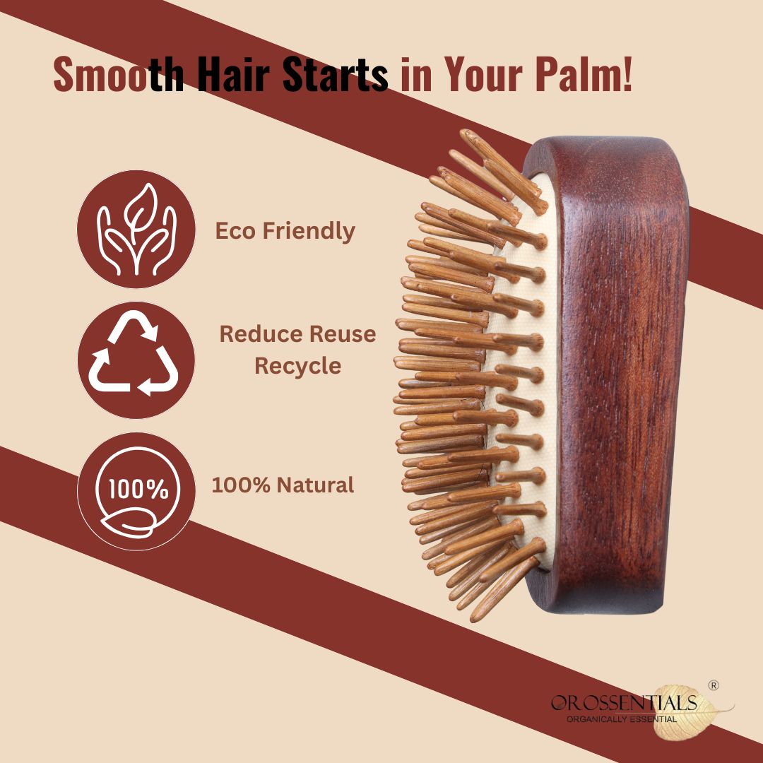OROSSENTIALS Trending Natural Wooden Hair Brush Without Handle Premium (ORO-052)