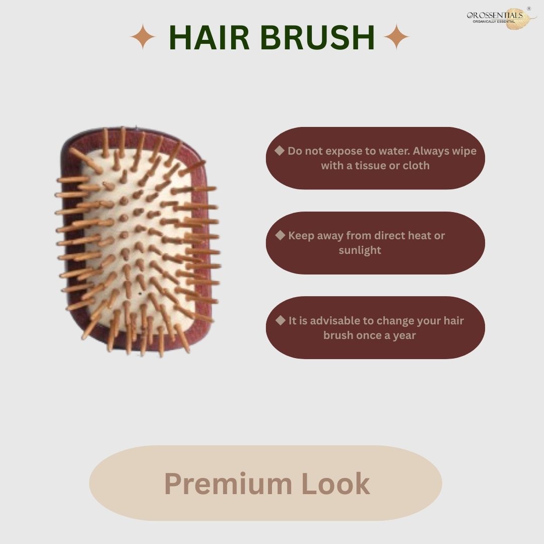 OROSSENTIALS Trending Natural Wooden Hair Brush Without Handle Premium (ORO-052)