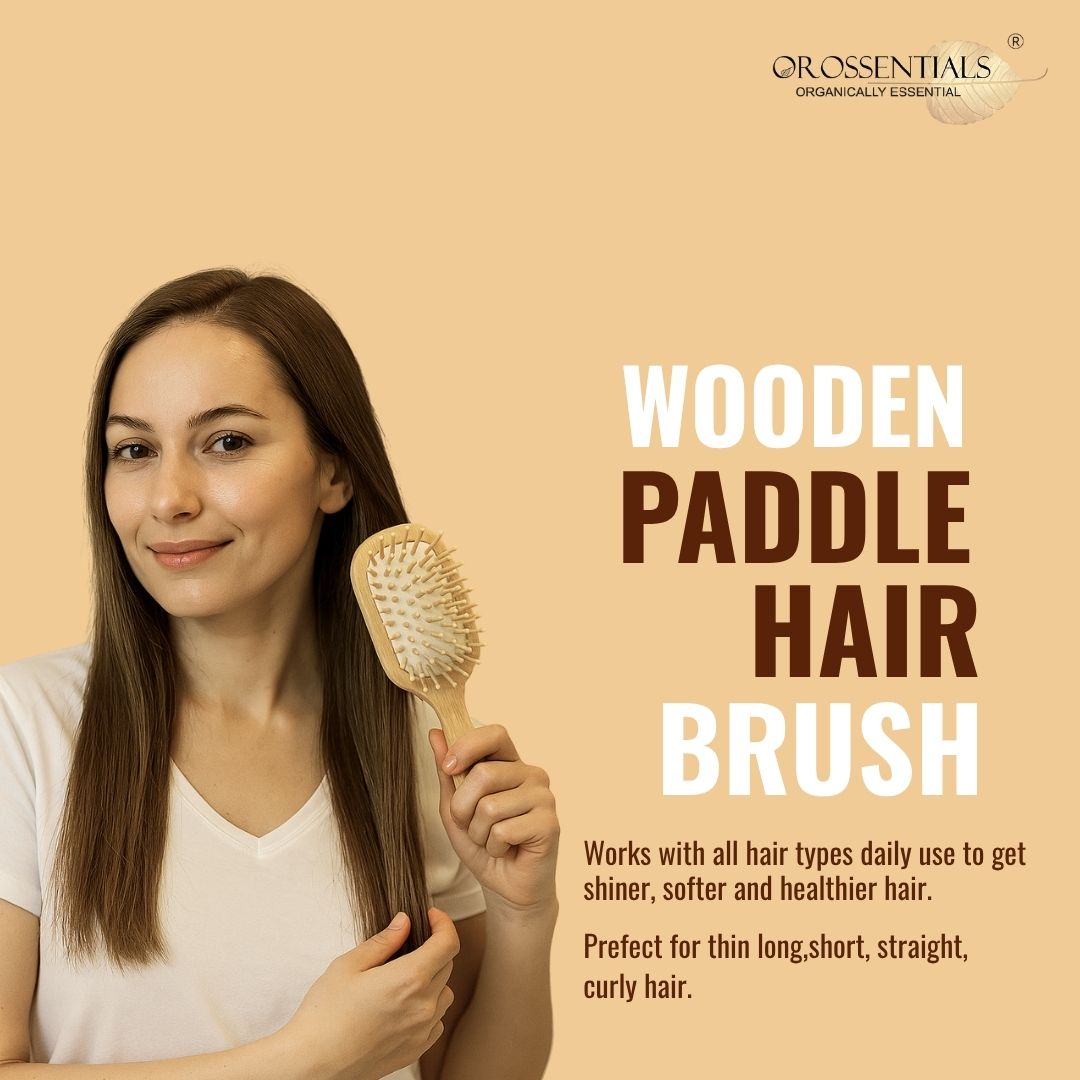 Orossentials Wooden Hair Brush Compact Size Travel Friendly (ORO-057)