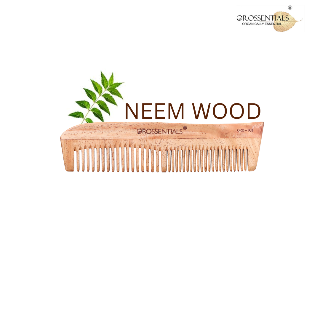 OROSSENTIALS Organic Neem Wooden Comb two in one 100% (ORO-003)