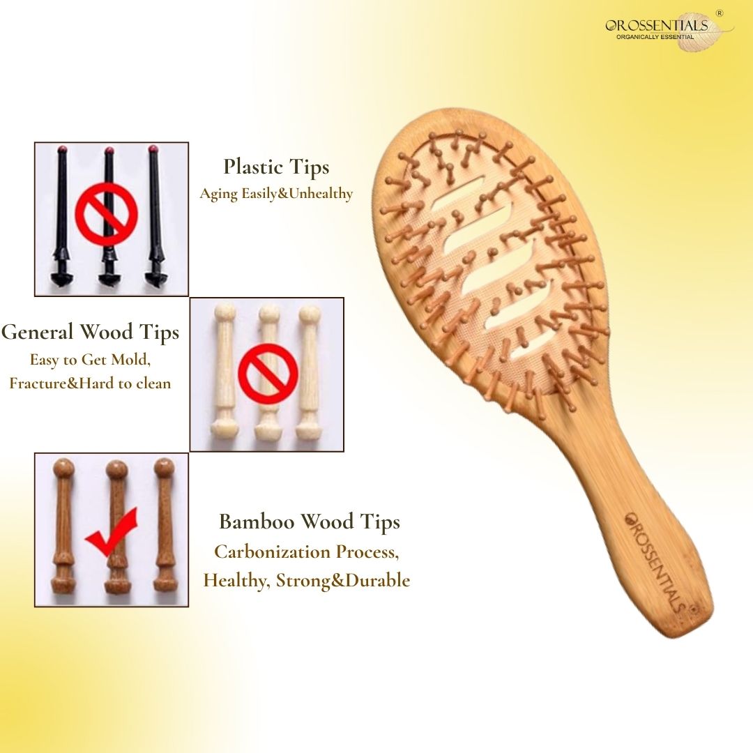 OROSSENTIALS Bamboo Wooden Vent Hair Brush (ORO-049)