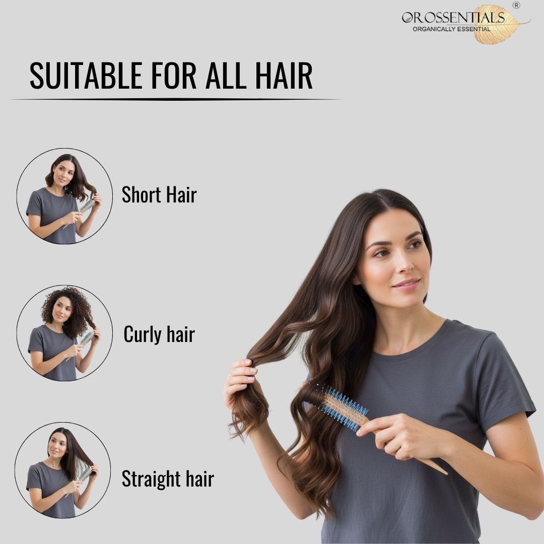 OROSSENTIALS Round Nylon Blue Hair Brush (ORO-054)