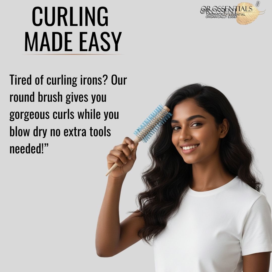 OROSSENTIALS Round Nylon Blue Hair Brush (ORO-054)