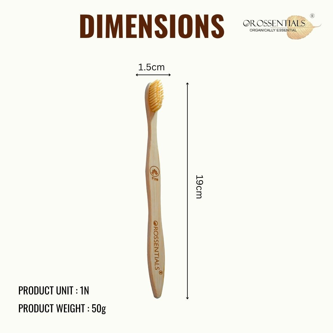 OROSSENTIALS Oral Care Bamboo Toothbrush with Ultra Soft Bristle (1pcs)