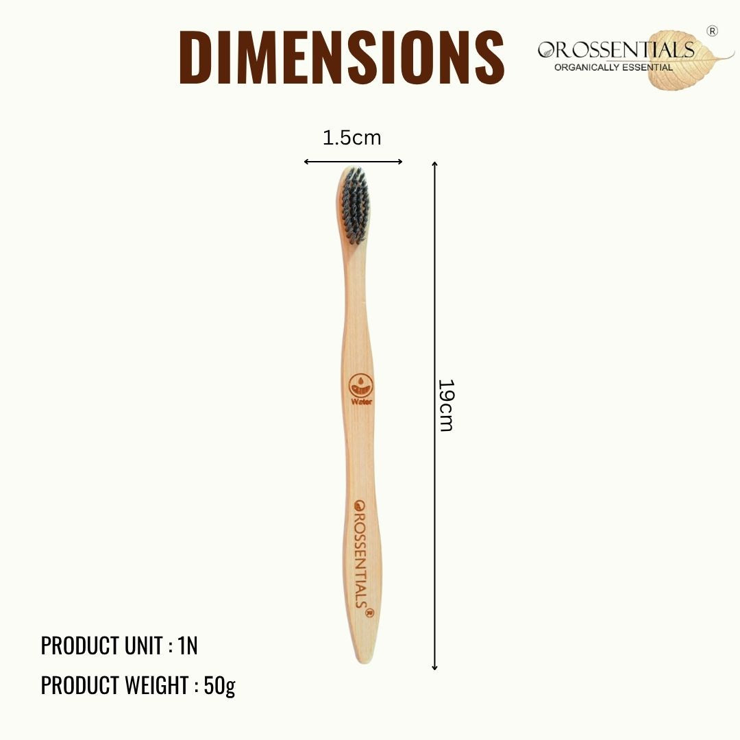OROSSENTIALS Oral Care Bamboo Toothbrush with Soft Bristle (1pcs)