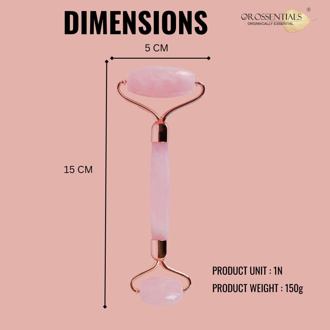 OROSSENTIALS Rose Quartz Face Roller Massage Tool (ORO-035)
