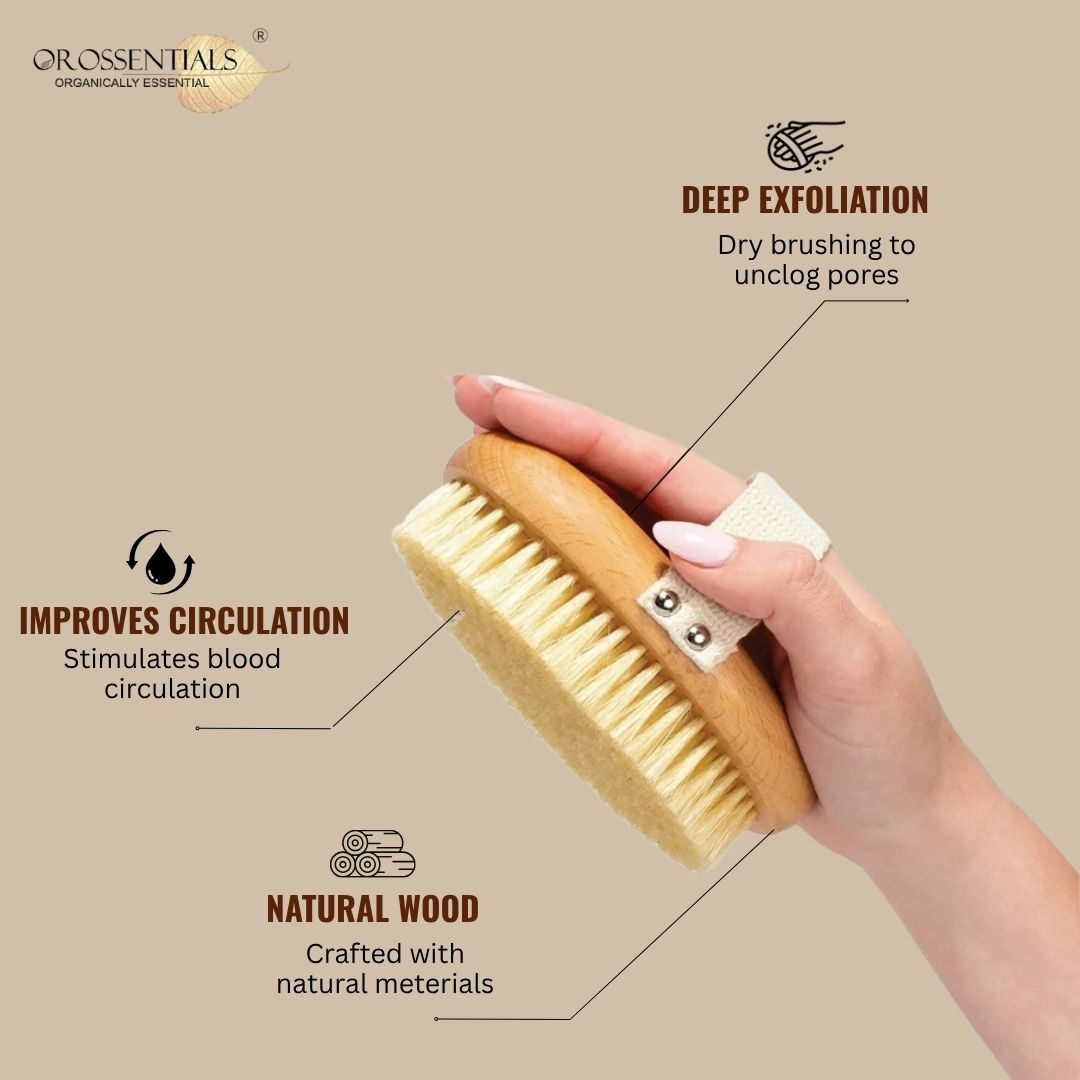 OROSSENTIALS Wooden Dry Body Brush - Premium (ORO-23)