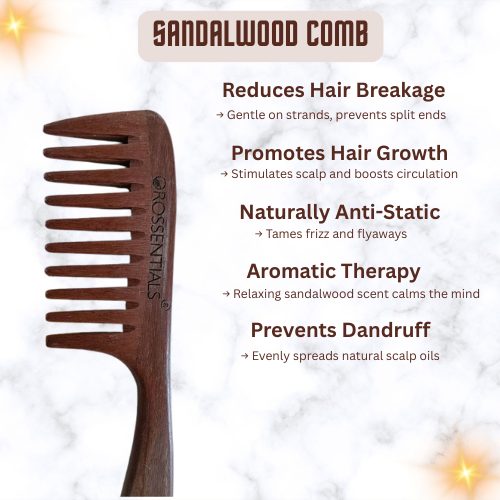 Sandalwood Comb - Zero Waste Comb, 100% Wood, Plastic Free (ORO-059)