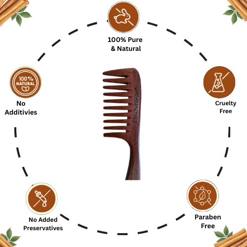 Sandalwood Comb - Zero Waste Comb, 100% Wood, Plastic Free (ORO-059)