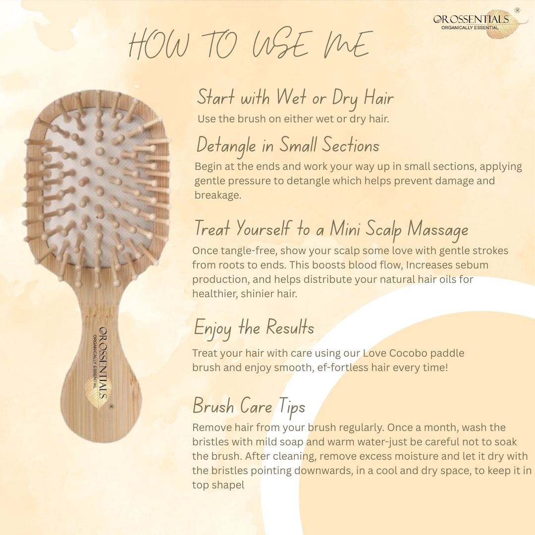 Orossentials Hair Brush Travel Compact Size (ORO-057)