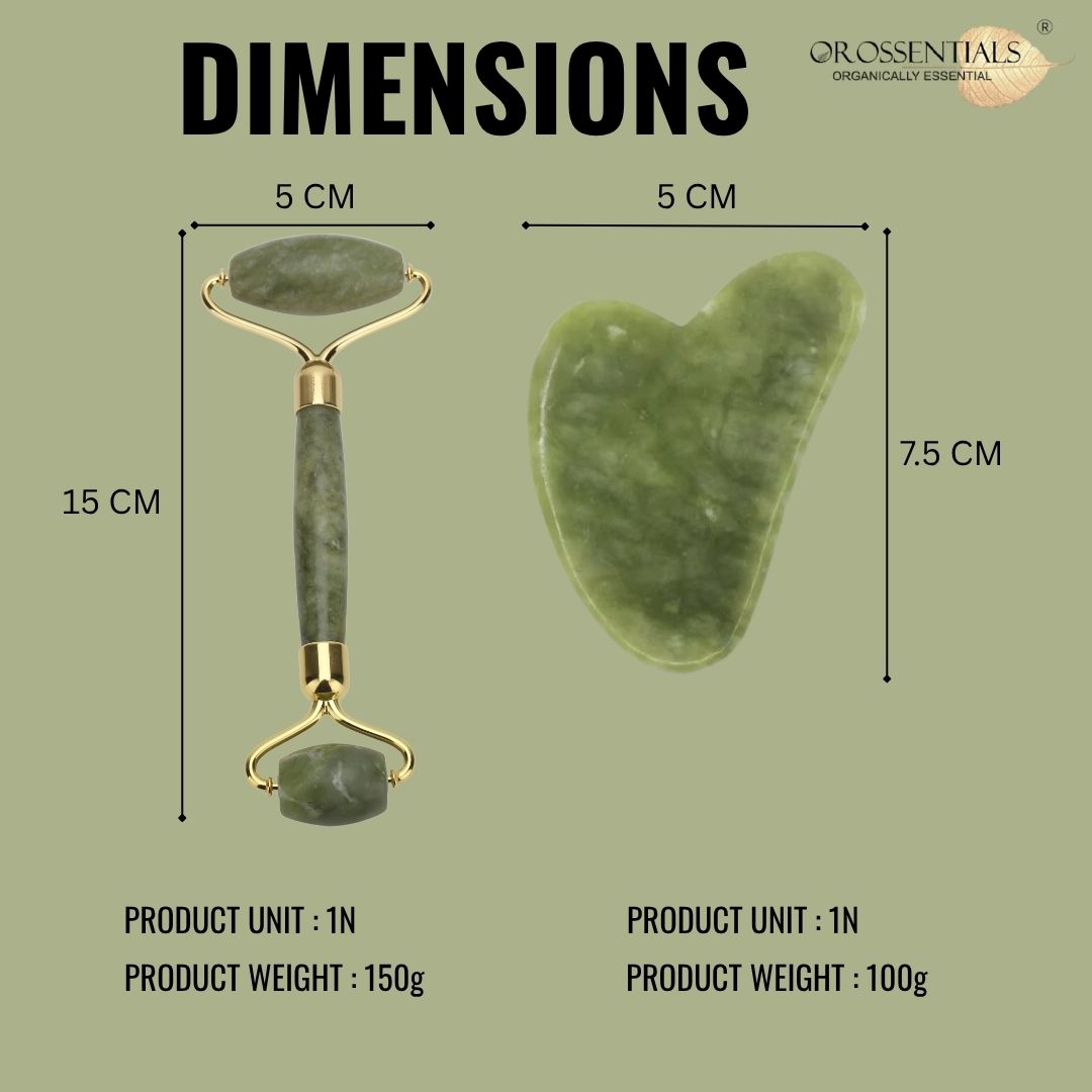 OROSSENTIALS Face Massage Jade Roller And Gua Sha Set (ORO-031)