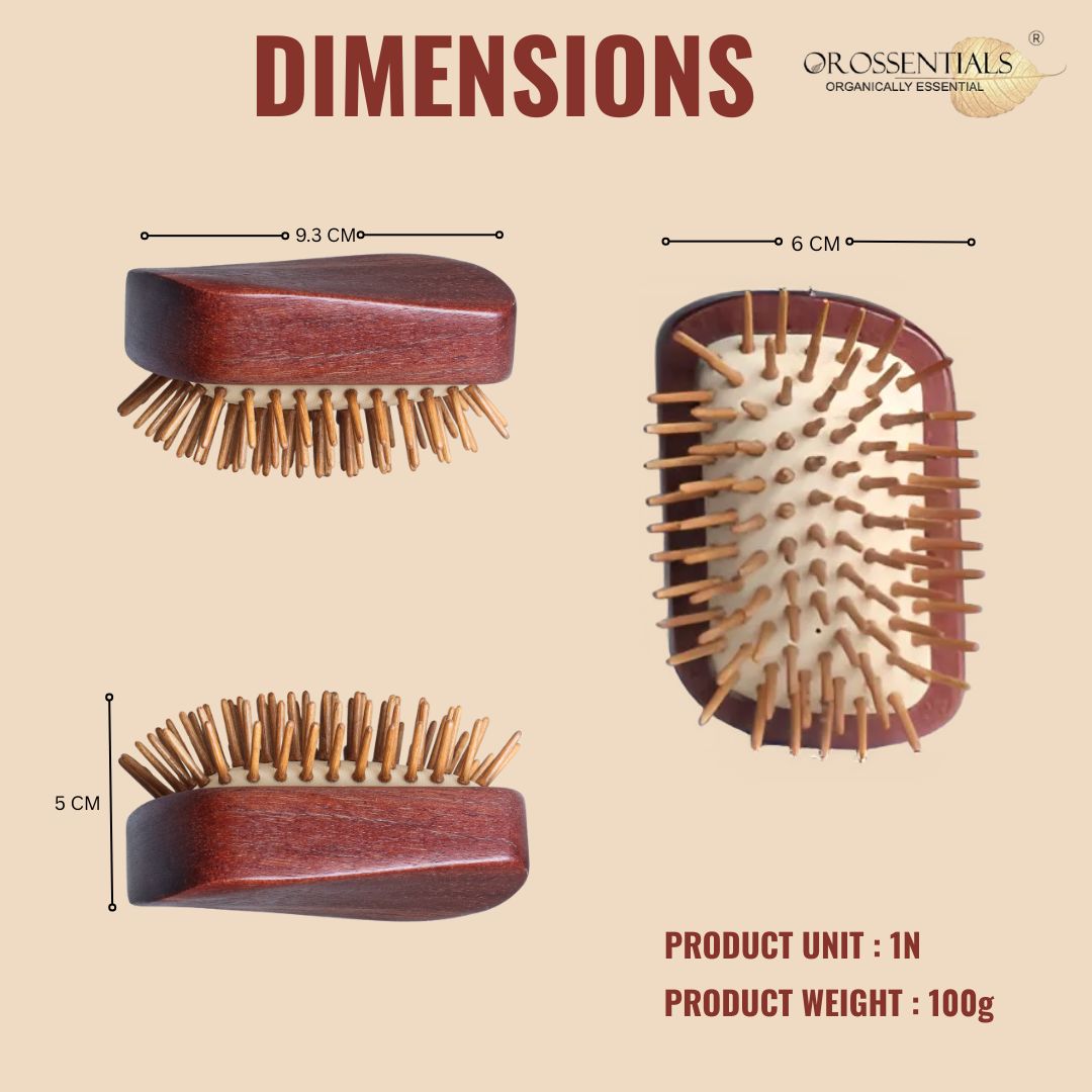 OROSSENTIALS Trending Natural Wooden Hair Brush Without Handle Premium (ORO-052)