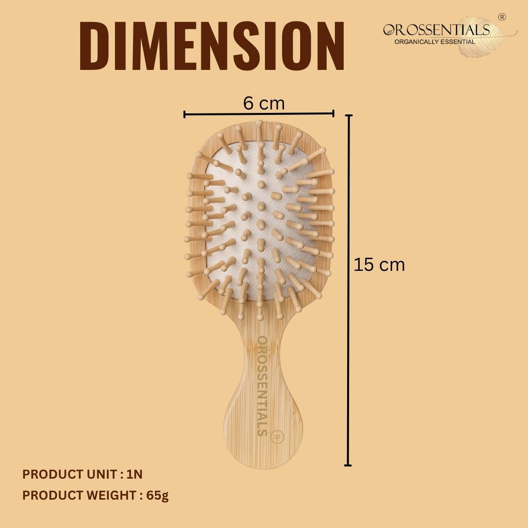Orossentials Wooden Hair Brush Compact Size Travel Friendly (ORO-057)