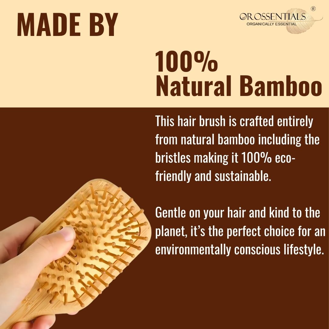 OROSSENTIALS wooden hair brush rectangle small ORO-012