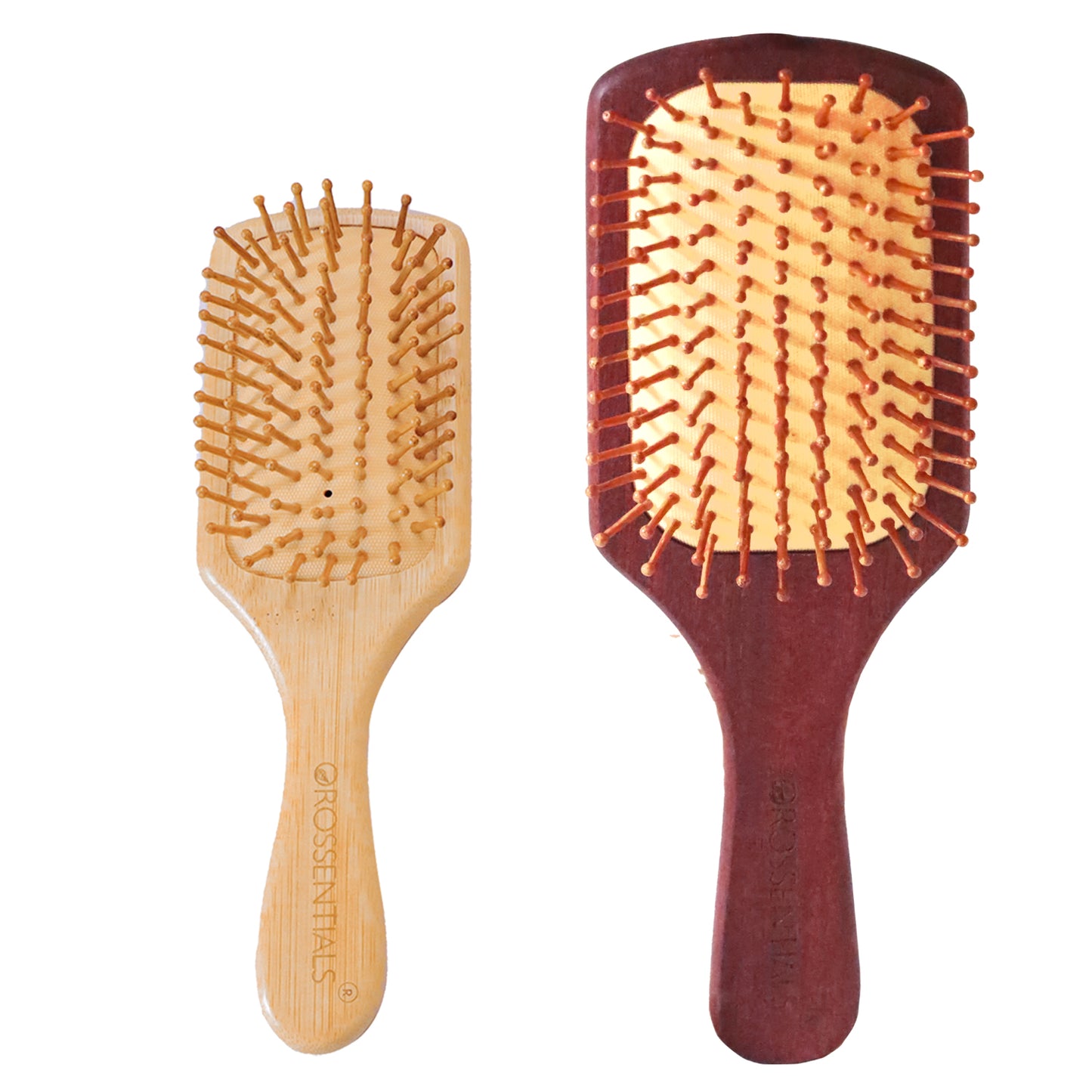 Bamboo Hair Brush With Bamboo Bristles Rectangle Small & Premium Hair Brush (BC-12-17)