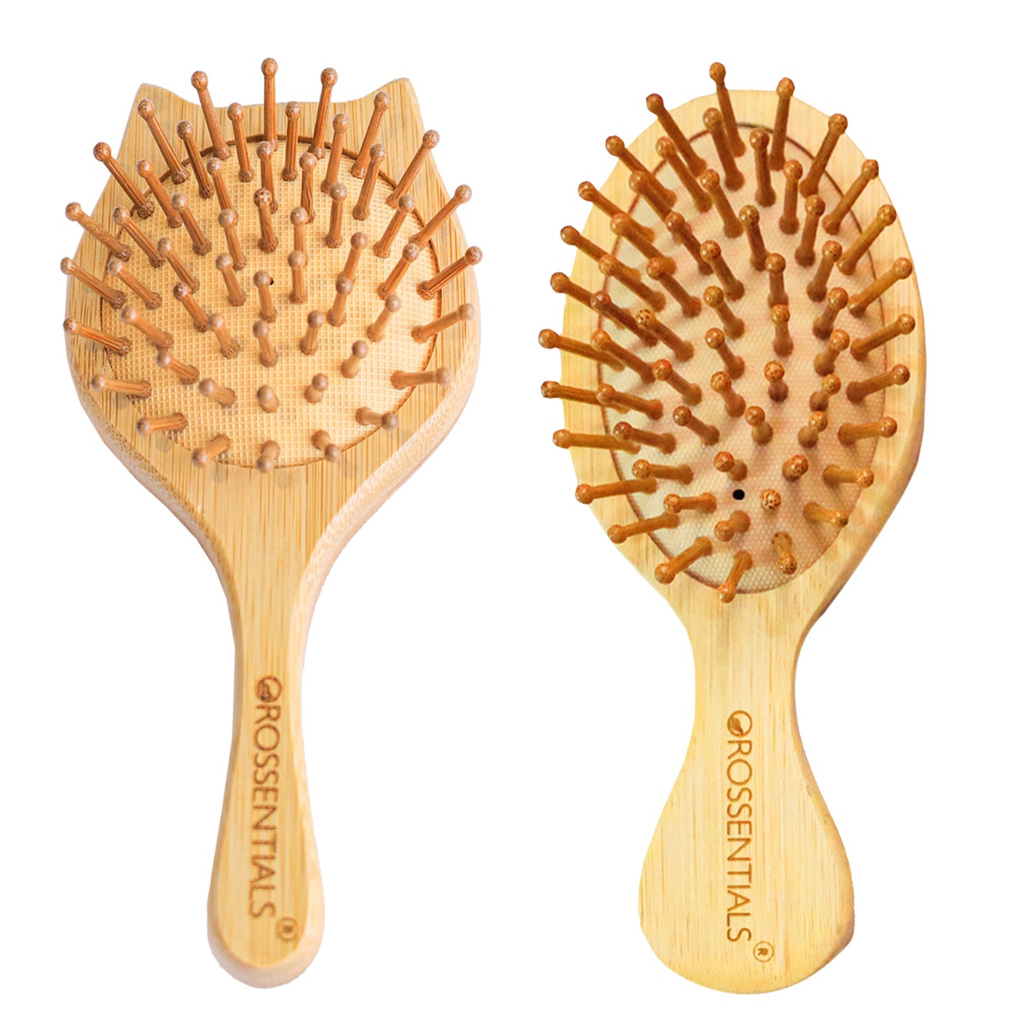 Travel Friendly Wooden Hair Combo Brush Cat Ear Shape (ORO-15-16)